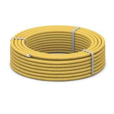Edelstahlwellrohr CSST316L für Gasversongung mit gelbem PVC-Mantel, geglüht