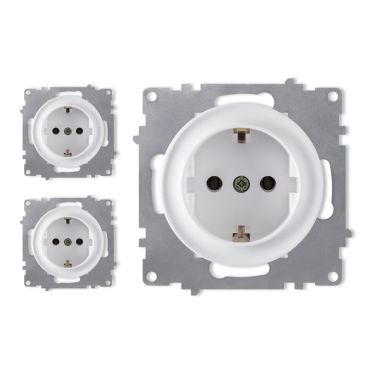 3x Schuko-Steckdosen Set - weiß