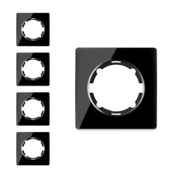 5x Garda Glas- Abdeckrahmen Set - schwarz