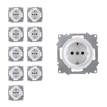 10x Schuko-Steckdosen Set - weiß
