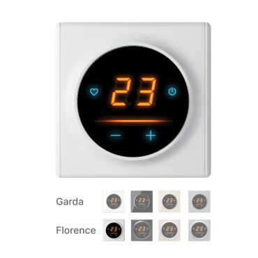 Raumthermostat OneKeyElectro 25 WIFI Touch mit Florence Abdeckrahme - weiß