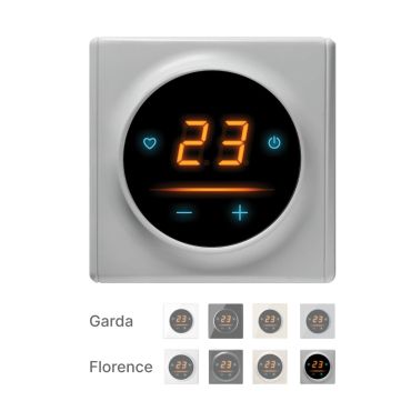 Raumthermostat OneKeyElectro 25 WIFI Touch mit Florence Abdeckrahme - grau