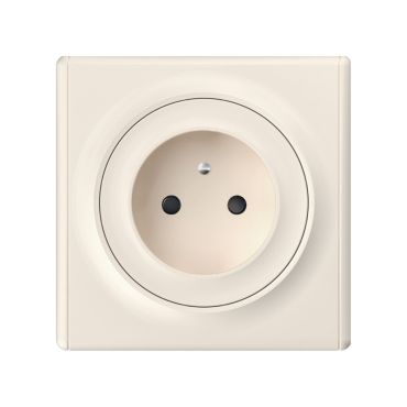 Schuko-Steckdose E-Typ mit Florence Abdeckrahme - beige