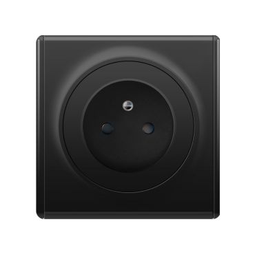 Schuko-Steckdose E-Typ mit Florence Abdeckrahme - grau