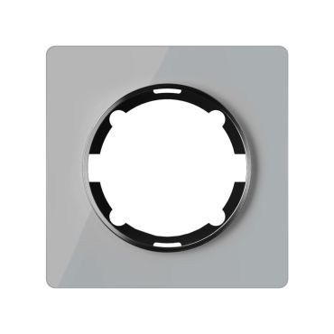 Schuko-Steckdose E-Typ mit Garda Glass-Abdeckrahme, grau