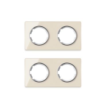 2х Garda Glas- Abdeckrahmen Set: Abdeckrahmen 2fach, waagerecht - beige