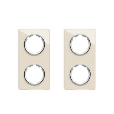 2х Garda Glas- Abdeckrahmen Set: Abdeckrahmen 2fach, senkrecht - beige