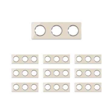 10х Garda Glas- Abdeckrahmen Set: Abdeckrahmen 3fach, waagerecht - beige