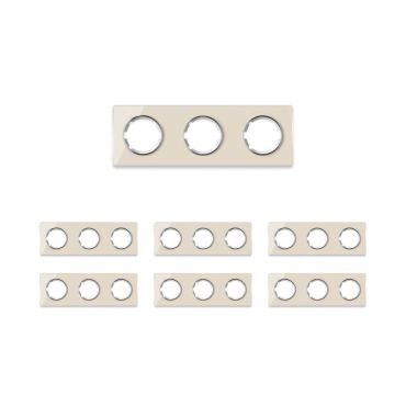 7х Garda Glas- Abdeckrahmen Set: Abdeckrahmen 3fach, waagerecht - beige