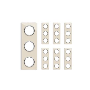 7х Garda Glas- Abdeckrahmen Set: Abdeckrahmen 3fach, senkrecht - beige