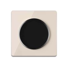 Lichtschalter schwarz mit Glass-Abdeckrahmen beige