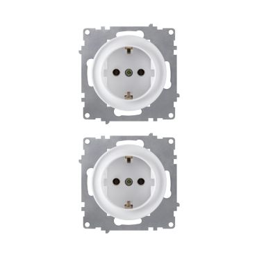 2х Schuko-Steckdosen Set - weiß