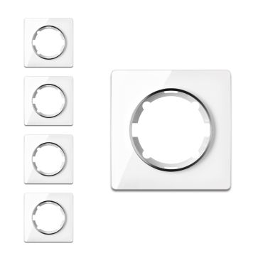5x Garda Glas- Abdeckrahmen Set - weiß