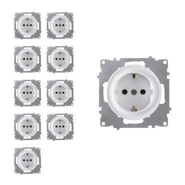 10x Schuko-Steckdosen Set - weiß