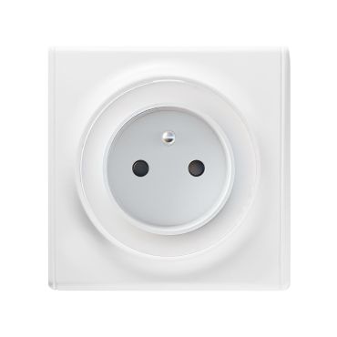 Schuko-Steckdose E-Typ mit Florence Abdeckrahme - weiß
