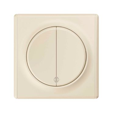 Wechselschalter 2fach mit Florence Abdeckrahme - beige