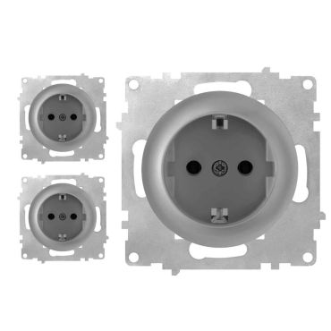3x Schuko-Steckdosen Set - grau