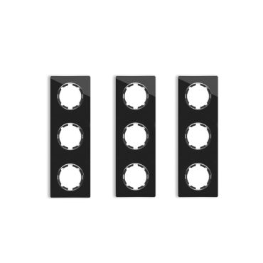 3х Garda Glas- Abdeckrahmen Set: Abdeckrahmen 3fach, senkrecht - schwarz
