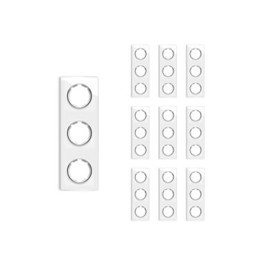 10х Garda Glas- Abdeckrahmen Set: Abdeckrahmen 3fach, senkrecht - weiß