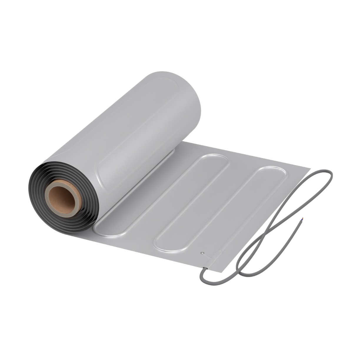 WARMON Fußbodenheizung: Zweiader-Heizmatte WARMON ALU 150 W/m² für Parkett, Laminat, leichte Montage, Festwiderstandsheizkabel mit Trägergewebe - 2,5 m²