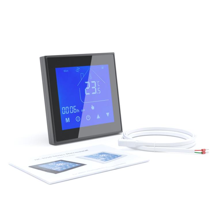 WARMON Design Touchscreen Temperaturregler, Thermostat MCS 450 für elektronische Fußbodenheizung in Schwarz