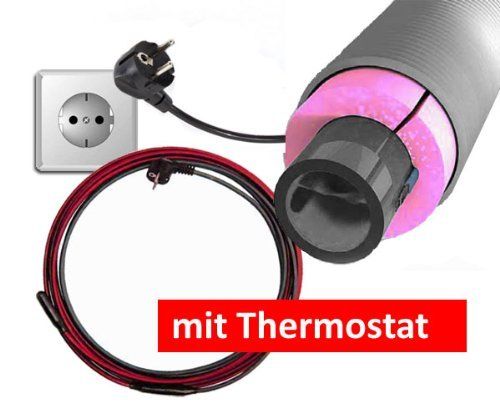 12 m - 180 W Elektrisches Frostschutzkabel Rohrbegleitheizung mit Thermostat