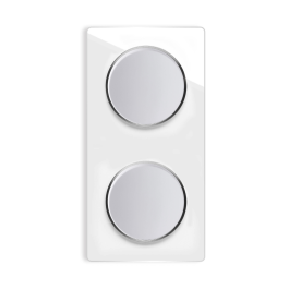 Alu 2-facher Funk Lichtschalter Touch Silber/Weiß LXBA1/P-702R-11 POINT