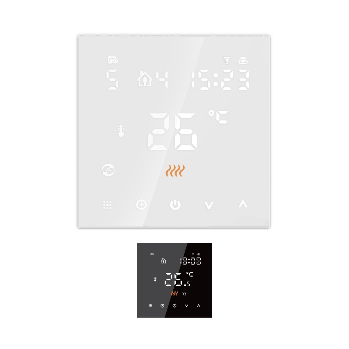WARMON Design Touchscreen Temperaturregler, Thermostat TS300, dünn für elektronische Fußbodenheizung