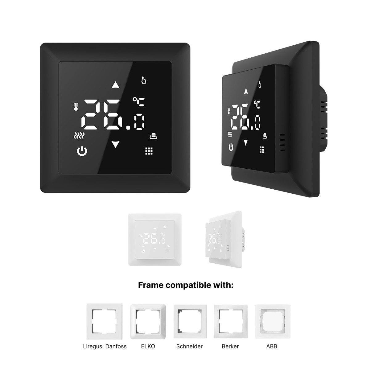 Elektrische Fußbodenheizung: Zweiader-Heizmatte WARMON CLASSIC LIGHT 100 W/m² mit Thermostat ТS 100 Touch schwarz - 10 m²